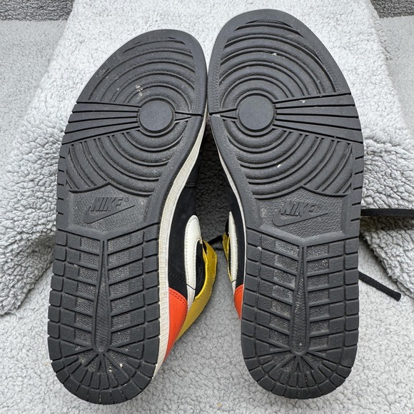 Nike Air Jordan 1 Shoes Mens 11.5 Mid Black Gym Red Yellow Sneakers 852542-087 - Picture 7 of 16